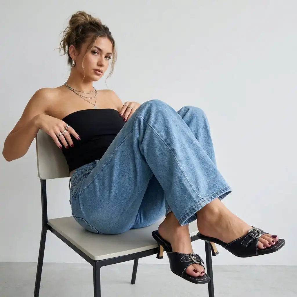 Alternative view of Belle Kitten Heel Sandals